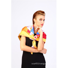 2014 100% Chinese Silk Satin Scarf 90 by 90